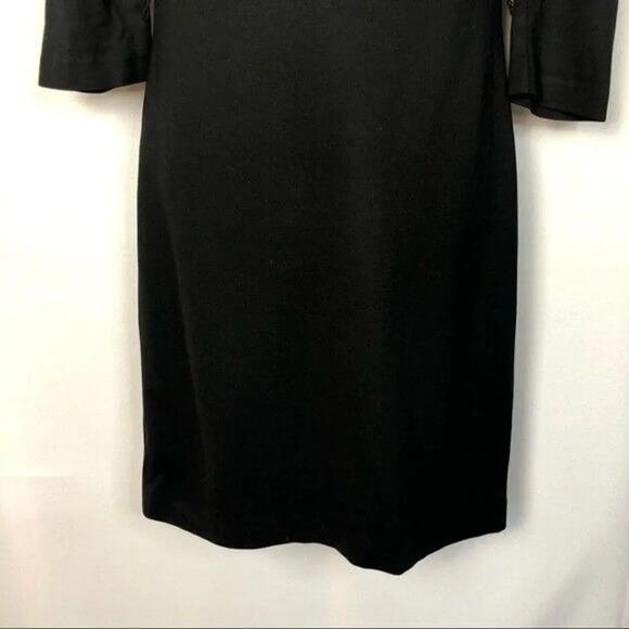 Trina Turk Black Long Sleeve Pleated Neckline A-Line Shift Dress 4 - Picture 11 of 11